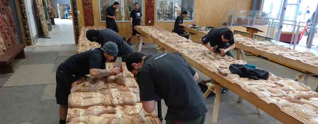 people carving
